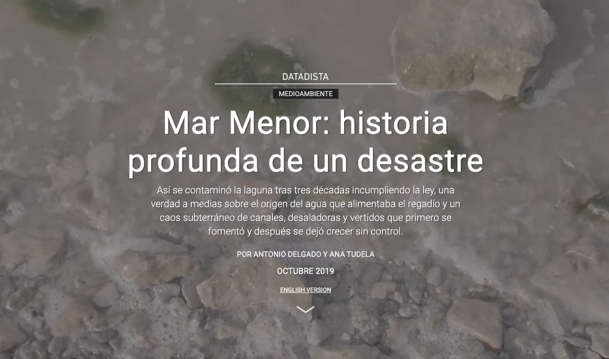 Nuestra investigación del Mar Menor, seleccionada por la Global Investigative Journalism Network y Plata en Especiales de los ÑH2020